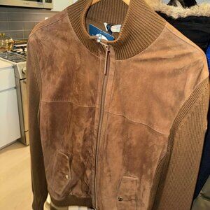 Men's Moncler Suede Cardigan in Brown - L - 50% OFF (MSRP $2340) - NWT